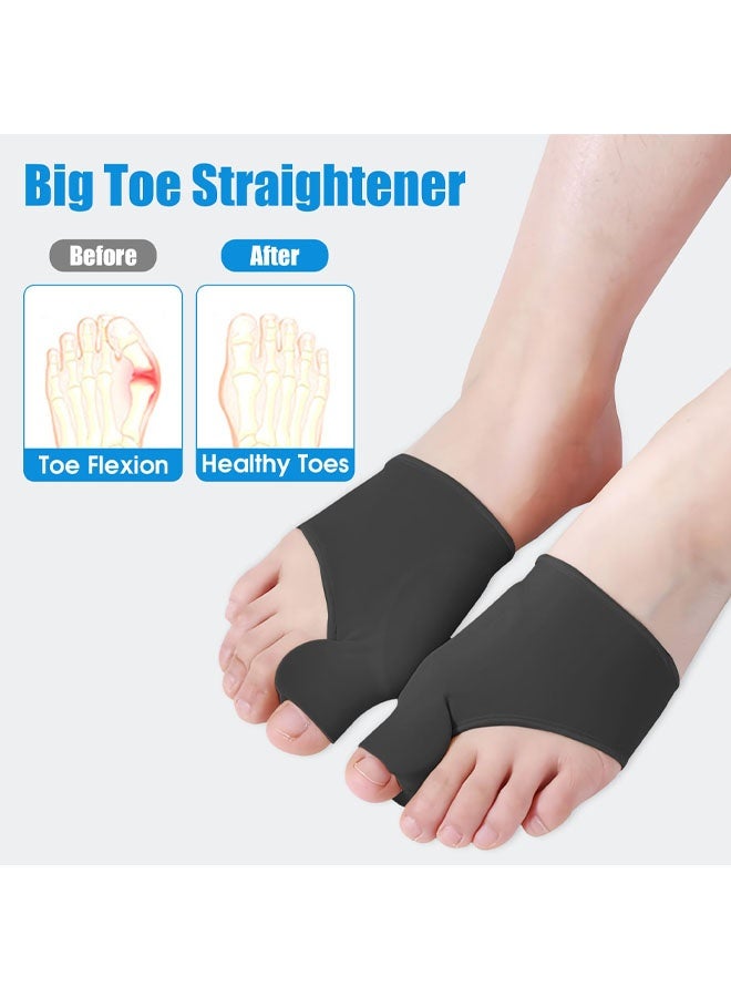 زوج واحد من مصحح إبهام القدم الأروح، فواصل أصابع القدم الكبيرة، وسادات جل داعمة لتصحيح إبهام القدم الأروح، مقوّم لأصابع القدم الكبيرة، واقي لتخفيف آلام إبهام القدم الأروح، فواصل أصابع القدم للرجال والنساء، للاستخدام ليلاً ونهاراً، أسود - Image 4